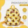 Baby backpack on lightning, 3 outer pockets, yellow color