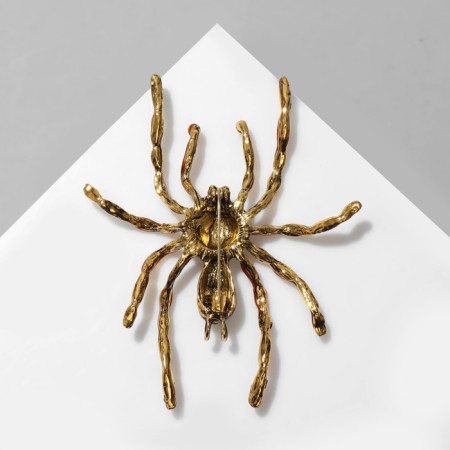 Brooch "Spider" funnel, brown-green color in black gold-1