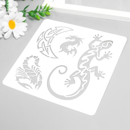 Tables for tattoos "Lizard, Dragon" 15x15 cm-1