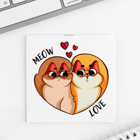 Notepad 10x10 cm, 16 l "love" mix-13