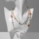 Beads with pearls "Galance" ball No. 4.6.10, white-pink color in gold, l = 80 cm