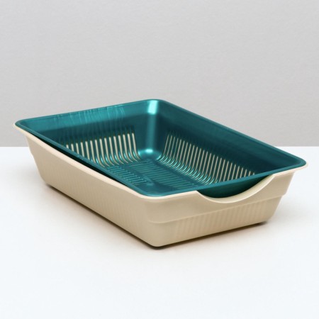 Deep toilet with a mesh of 36 x 25 x 9 cm, turquoise/beige-1