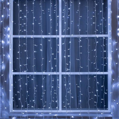 Garland "Curtain" 2 × 6 m, IP44, UMS, white thread, 1440 LED, white glow, 220 V