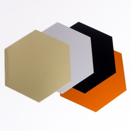 Sticker plastic mirror "hexagon" mix 21.5x25 cm-1