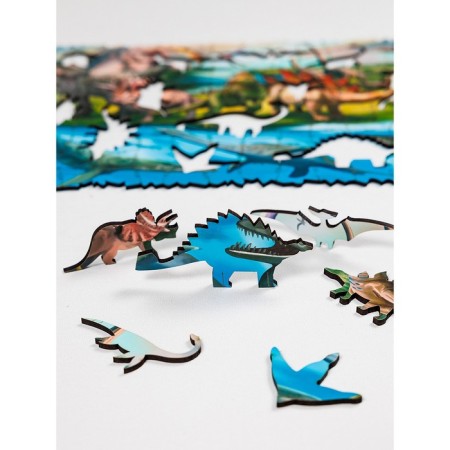 Figure puzzle "World of dinosaurs", 140 parts, 28.5 × 19.7 cm-2