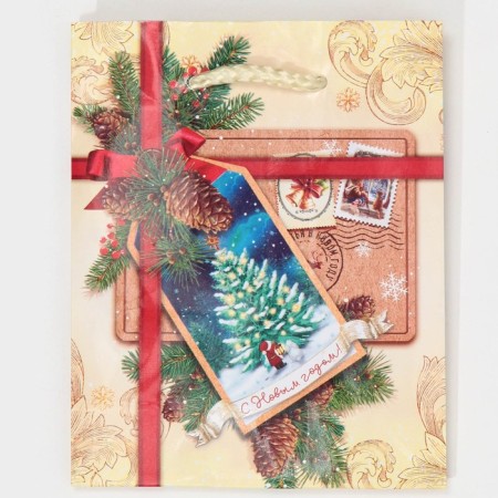 Laminated vertical package “Happy New Year!”, S 11.5 x 14.5 x 5.5 cm, New Year-5