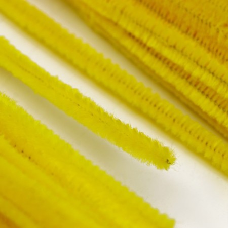 Wire with pile for crafts and decor set of 50 pcs., Size 1 pc. 30 × 0.6 cm, yellow color-1