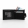 Male purse on a magnet, department for bills, cards, coins, black color