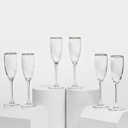 A set of glass glasses "Pero", 170 ml, 6 pcs