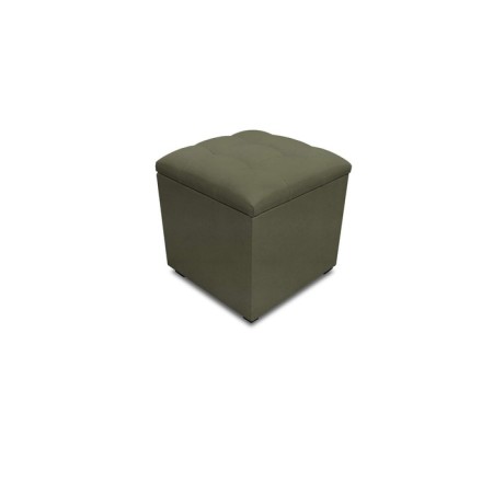 Puff with a lid and weighting, 400 × 400 × 420 mm, eco -leather, Marvel Pistachio color
