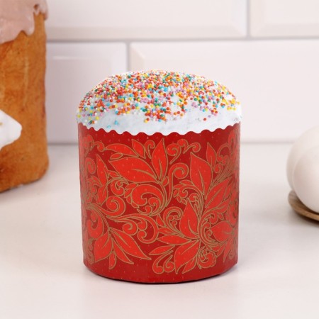 Paper form for the cake "Red Easter" 90 x 90 mm, mix (packing 2000 pcs)