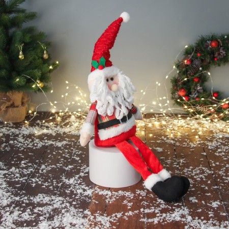 Soft toy "Santa Claus with a strap, long legs" 58x20 cm, red-1