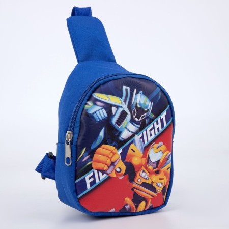 Children's bag for a boy over the shoulder "Robots" 8 cm x 13 cm x 17 cm-1
