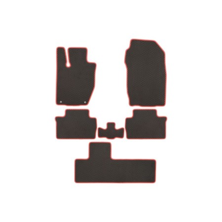 Rugs in the EVA salon for Mitsubishi Montero Sport 2015-, SUV, (red edging), 6 pcs.