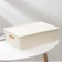 Storage basket with a birch bark cover, 7.5 l, 35 × 24.5 × 10.5 cm, ivory color