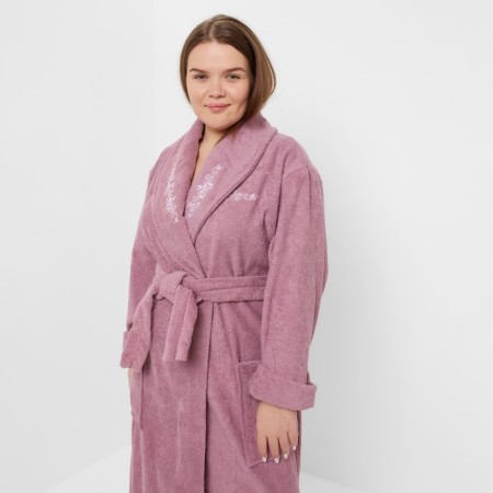 Women's bathrobe, dry rose color, size 54-3