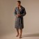 Wafel dressing gown Male SL Home: Chess "Grig Sandre", size M, 100% cotton, 340 g/m2