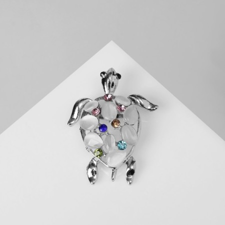 Brooch "Turtle" sea, color in silver