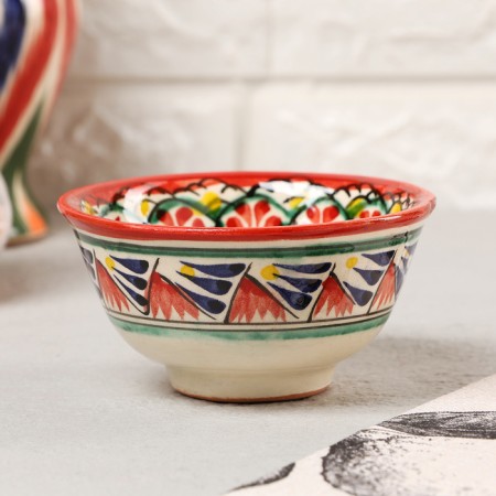 PIALA RISHTAN CIRAMICA "Patterns", 9.5 cm mix, red