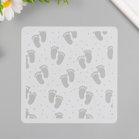 Stencil plastic "Children's legs" 15x15 cm