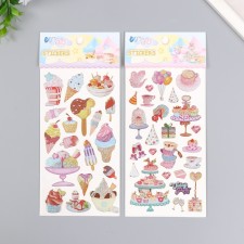 Plastic sticker with sparkles 