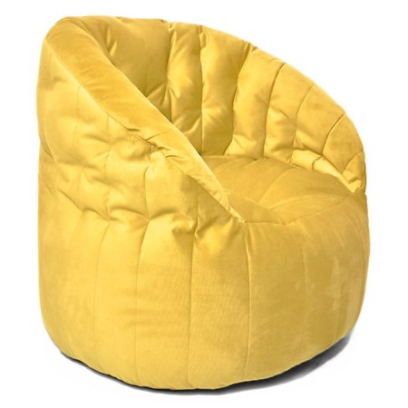 Chelsea chair, size 85x85 cm, velor fabric, yellow color-1