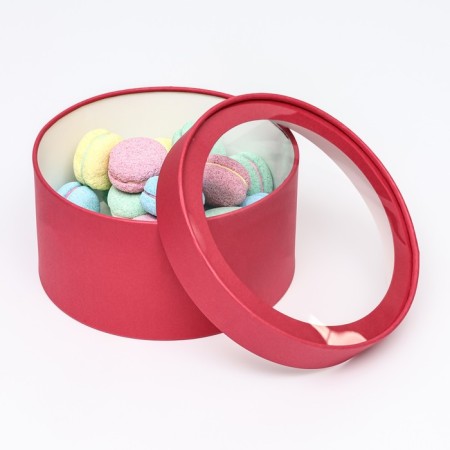 Gift box "Frilly" red velvet, hooked with a window, 21 x 11 cm-2