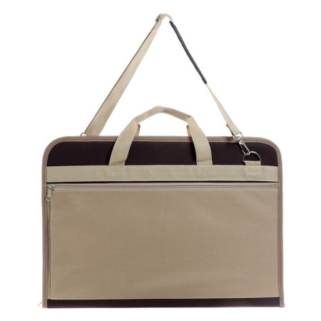 Folder for drawings and drawings for artists A3, 450 x 320 x 30 mm, handles, frame, with pocket, brown/beige, estado
