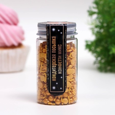Sprinking confectionery "confetti mix", gold, 50 g-1