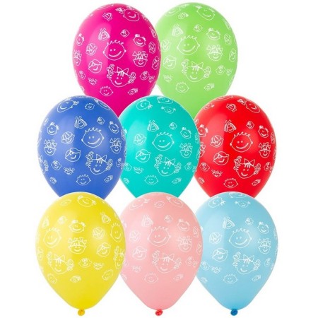 Shar Latex 12 "Children's smiles", pastel, set 25 pcs., Mix colors