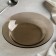 Small glass plate "Warckeshop Brows", D = 22 cm, brown color