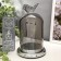 Glass Glass for 1 candle "Sobe with a bird" silver haze 21.5x12.5x12.5 cm