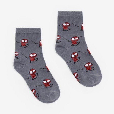 Children's socks "Spider-Man", gray color, size 16 (26-28)-1