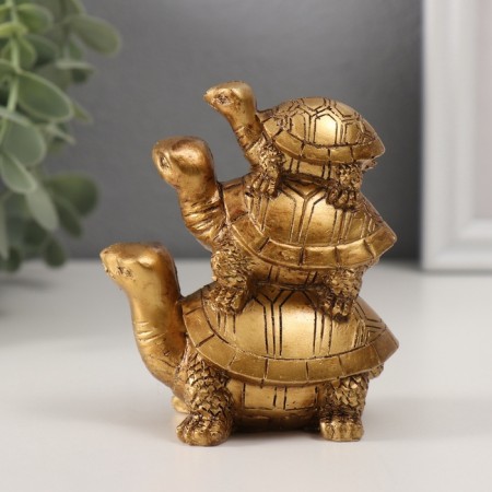 NECK Polystone for bronze "Turtles Pyramid" 10x5.5x8.5 cm-3