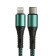 Type -C cable - Lightning, 3 A, 66 W, fast charging, fabric braid, 1 meter, green