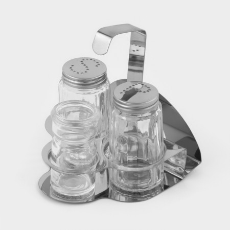 Set for spices on a stand, 8 objects: 2 salt shakers, 2 peppers, 2 napkins, 2 containers for toothpicks-1