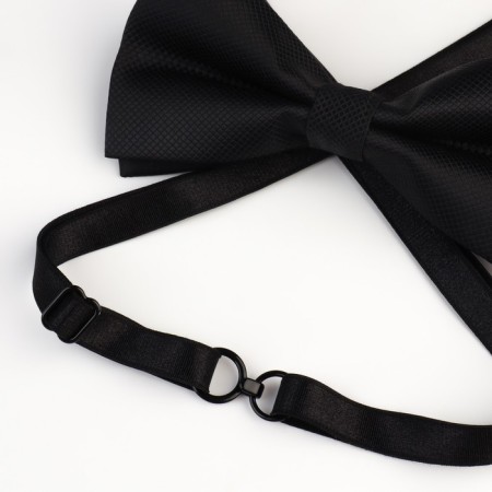 A set of metal fittings for a bow tie: ring, hook, regulator 1 cm, black color-1