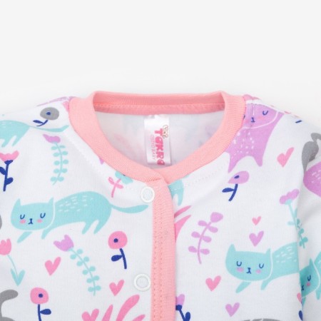 Boker for girls, white/cats, height 68-74 cm-1