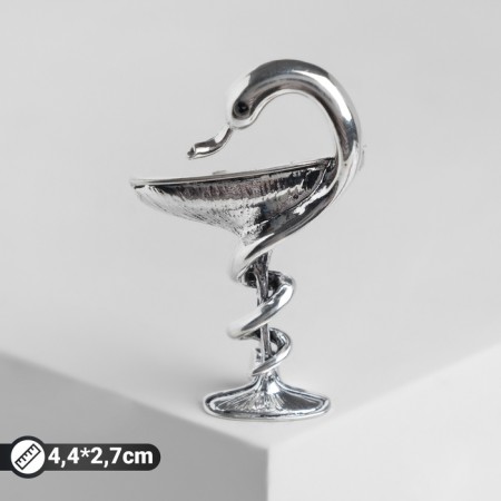 Brooch "Snake in Heraldry" sign, color black silver