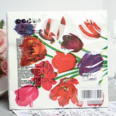Paper Nev Line Fresco Tulips, 2 layers, 33*33 cm, 20 pcs.-3