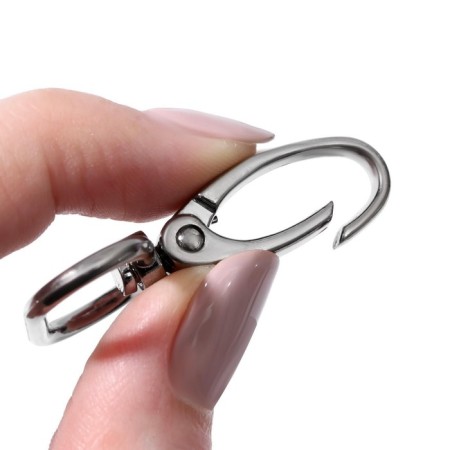 Metal carbine, 45 × 32 mm / 25 × 2.7 mm, 10 pcs, silver color-2