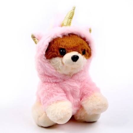 Soft toy "Dog", in a suit of a unicorn, 18 cm, pink color-6