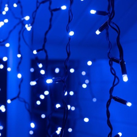 Garland "fringe" 3 x 0.9 m, IP65, UMS, dark rubber thread, 232 LED, glow blue, 220 V-2