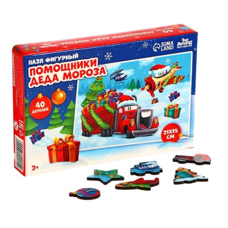 New Year's puzzle New Year's "New Year! Helpers Santa Claus "-2