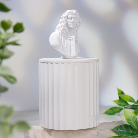 Candle in concrete Aromatic "Moliere", Chinese tea, 13x7 cm, soy wax, 160 g