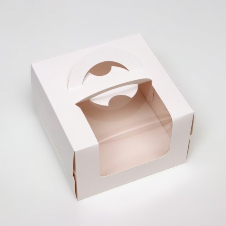 Bearbox under the bento-port with a window, white, 15.5 x 15.5 x 10 cm-1