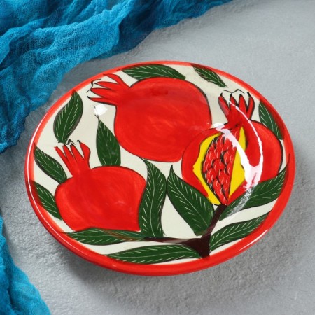 Set of Tea Rishtan Ceramics "Pomegranate", 9 objects (teapot-0.8l, Pialy-0.5/0.3l)-3