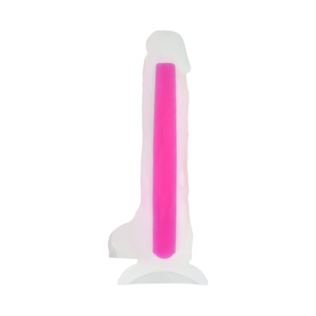 Phalloimitator, glowing in the dark, silicone, transparent pink, 18 cm-1