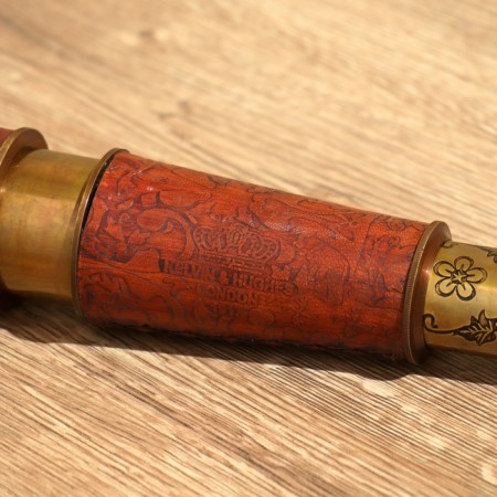 Souvenir "Telescope" 43 cm, engraved, (lens diameter 4 cm), brass-5