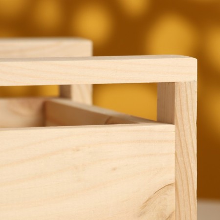 Kashpo wooden with handles 14.5x14.5x10 cm natural-2